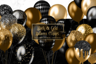 Black and Gold Balloons Clipart: Your Go-To for Celebration Designs