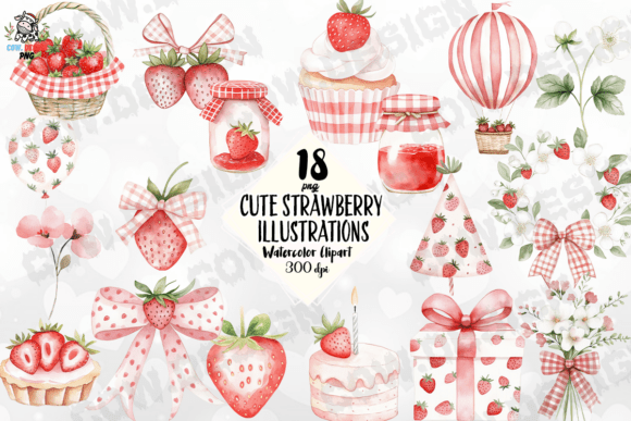 Charming Strawberry Illustrations PNG for Your Creative Projects