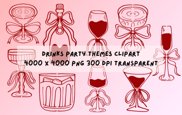 Elevate Your Festive Designs with Hand Drawn Drinks Clipart