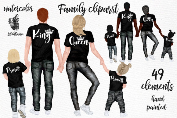 Family Clip Art: Hand-Painted Watercolor Art for Projects