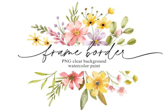 Flowers Frame, Border, Banner, PNG: A Designer's Go-To Asset
