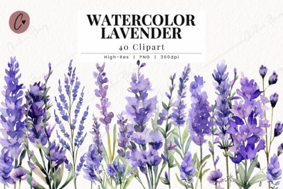 Infuse Your Projects with the Gentle Beauty of Watercolor Lavender Clipart