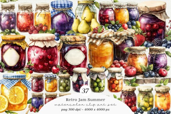 Retro Jam Summer Clipart Png: Your Go-To for Nostalgic Design