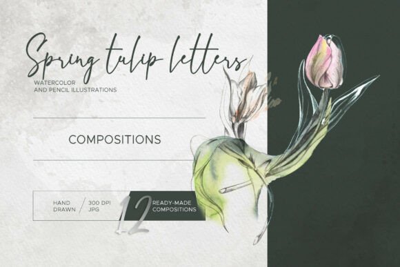 Spring Tulip Letters: A Hand-Crafted Design Asset