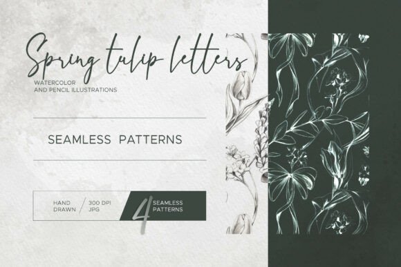 Spring Tulip Letters: A Seamless Pattern Collection