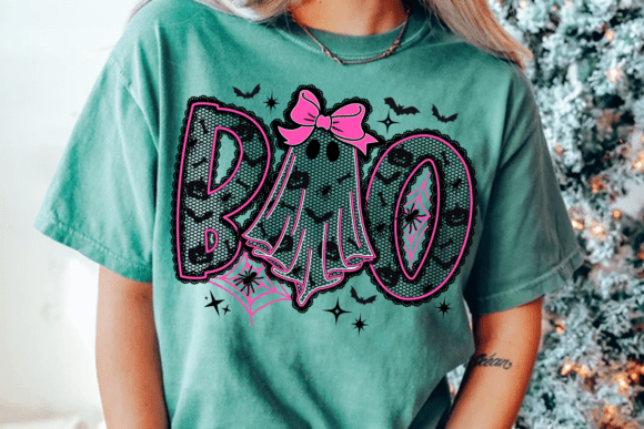 Styling Your Spooky Season with Black Pink Boo Coquette Png