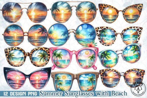 Summer Sunglasses with Beach Clipart PNG: Your Design Shortcut