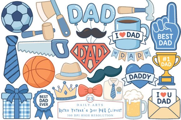 Timeless Appeal: Using Retro Father's Day Clipart for Modern Projects