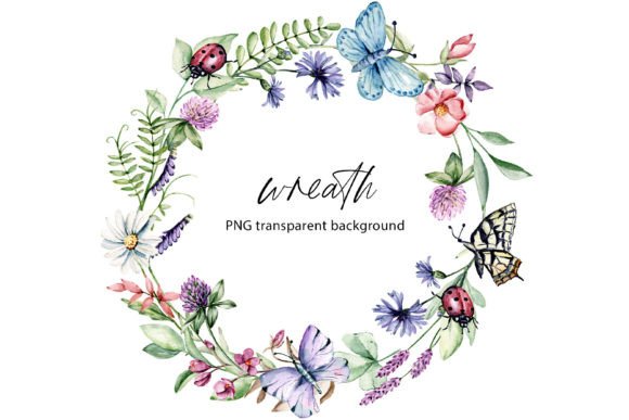 Watercolor Flower Wreath Frame: Elevate Your Design Projects