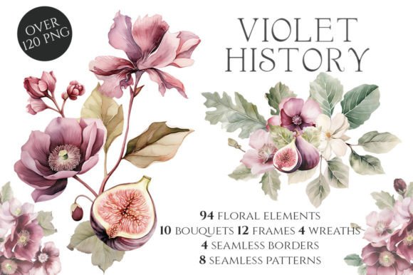 Watercolor Violet History Floral: A Design Toolkit for Timeless Projects